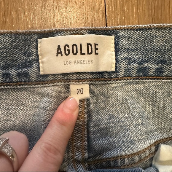 Agolde Straight Leg Distressed Denim Jeans Size 26 - Picture 6 of 8